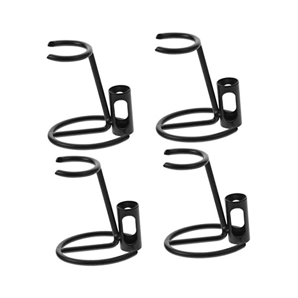 FRCOLOR Lustreur Ongle 5Pcs Porte-Rasoir Noir Acier Inoxydable Blaireau Homme Métal Supports Métalliques