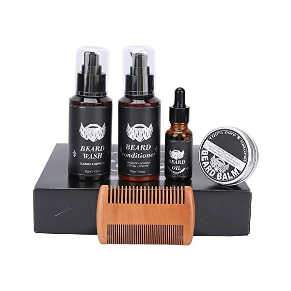 Kit De Toilettage De Barbe, Kit De Revitalisant Nourrissant Pour Barbe, Revitalisant De Lavage De Barbe, Peigne à Crème à Lh