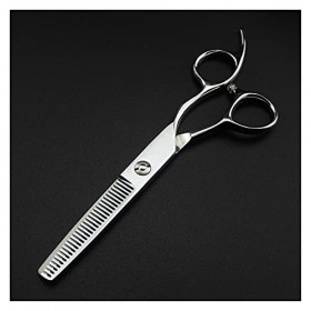 OUYOXI 6 pouces ciseaux de barbier, ciseaux argentés, ciseaux de coiffure, ciseaux d’éclaircissement, ciseaux plats, ciseaux 