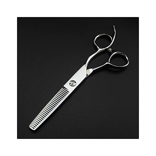 OUYOXI 6 pouces ciseaux de barbier, ciseaux argentés, ciseaux de coiffure, ciseaux d’éclaircissement, ciseaux plats, ciseaux 