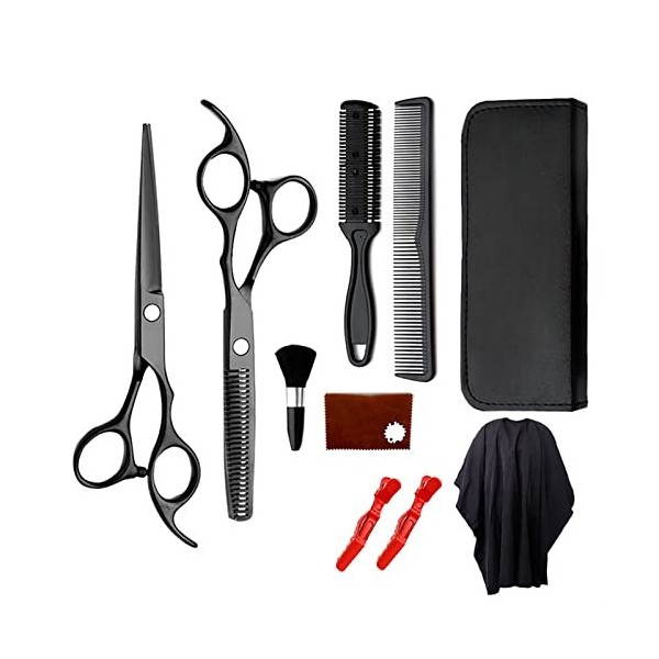 FOOSKOOS Ciseaux Coiffure Ciseaux à Couper Les Cheveux Kit 11pcs Caisses de Coupe des Cheveux Kit Kit de Ciseaux de Coiffure 