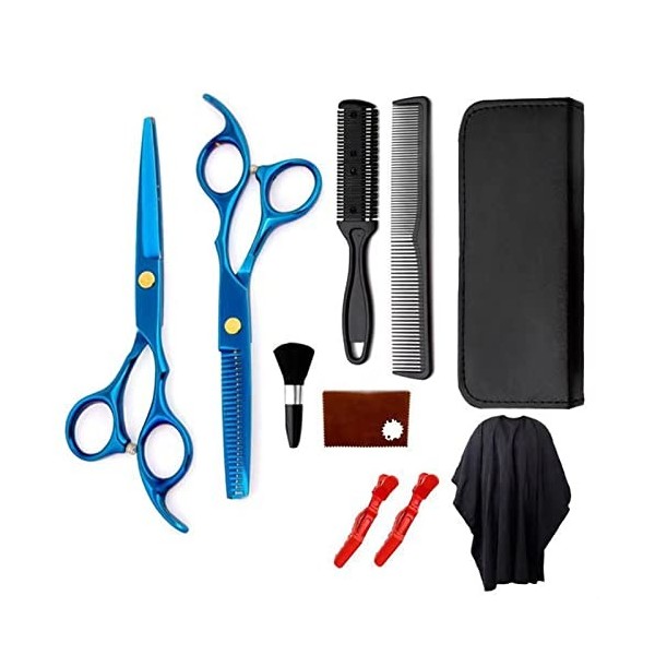 FOOSKOOS Ciseaux Coiffure Ciseaux à Couper Les Cheveux Kit 11pcs Caisses de Coupe des Cheveux Kit Kit de Ciseaux de Coiffure 