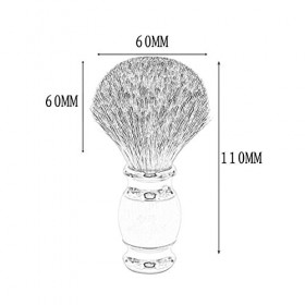 AnSafe Blaireau Fait Main Haute Qualité Mou, Tendre Fibre Synthétique Barbe Mousse Brosser Homme Poids Léger Portable Brosse 