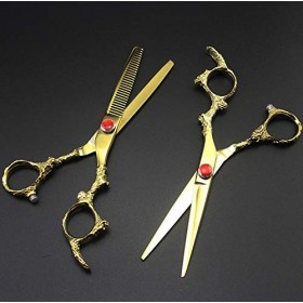 Ciseaux de coupe de cheveux, professionnels 6 pouces 440c avec poignée de dragon, ciseaux de coupe, ciseaux amincissants, out