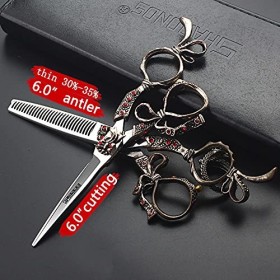 AXEMOORE Ensemble de ciseaux de coiffure professionnels sculptés de 15,2 cm - Ciseaux rétro - Ensemble de coiffure spécial Ra...