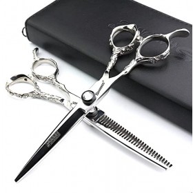 AXEMOORE Ciseaux de coiffure professionnels pour gaucher - 15,2 cm - En acier inoxydable - Pour femme et homme