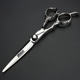 AXEMOORE Ciseaux de coiffure professionnels pour gaucher - 15,2 cm - En acier inoxydable - Pour femme et homme Rasage et Épil...