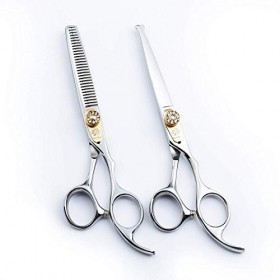 SEESEE.U 2 pièces 6.0 Salon Professionnel Coupe de Cheveux Ciseaux à effiler Ciseaux Ensemble de Coiffure en Acier Inoxyda