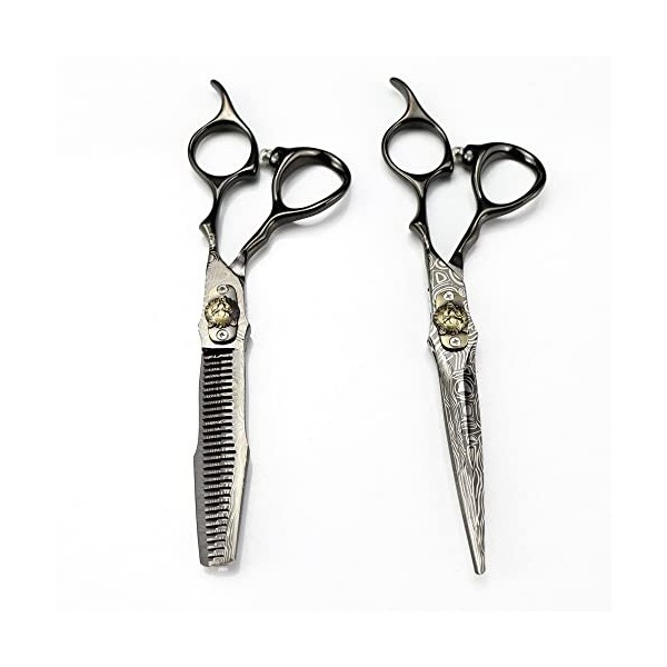 Professional 6 in Black Damascus Scissor Tiger Hair Cuttingciseaux de coupe de cheveux amincissement des cheveuxciseaux de co