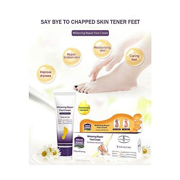 100 G de Crème Réparatrice pour les Pieds, Soulagement Rapide pour la Réparation du Talon Sec et Fissuré