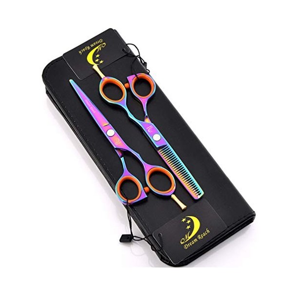 Ciseaux De Coupe De Cheveux, Ciseaux Droits De 5,5 Pouces Et Ciseaux À Dents Kit Doutils De Coiffage, Ciseaux Amincissants/T