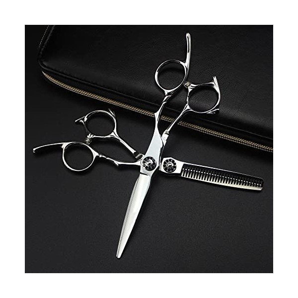 ciseaux de coiffeur Ciseaux de coupe de cheveux, 6 pouces Professional Japan 440c Upscal ciseaux gemme noire ciseaux à cheveu