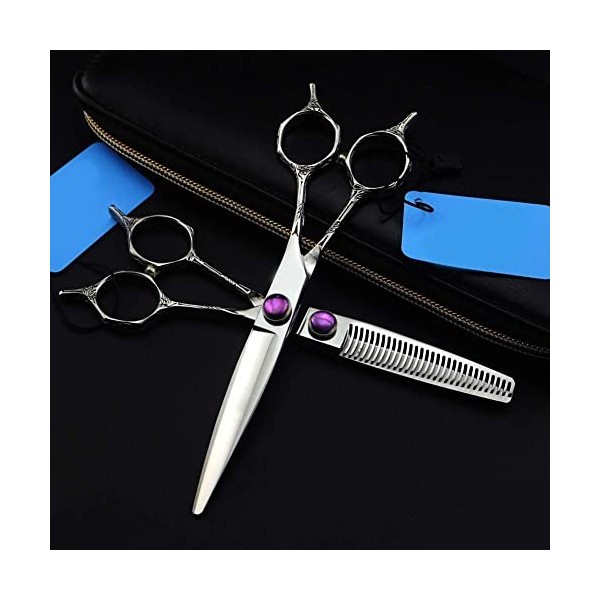 Gemme violette 6.0 "ciseaux de cheveux japonais, ciseaux en téflon Ciseaux de coiffure bon marché Ciseaux amincissants de coi