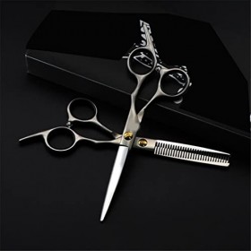 KOAIEZ Ciseaux De Coiffure De Coiffure De 6,0 Pouces Salon Argenté, Coiffure De Coiffeur en Acier Inoxydable Coupes De Coupe