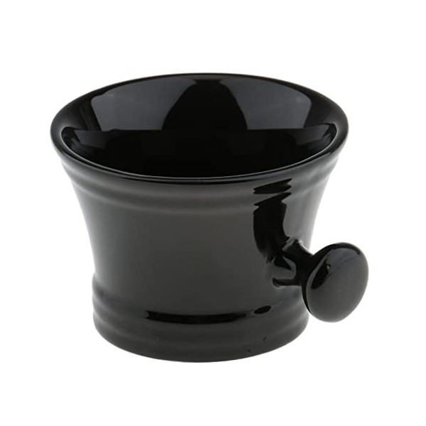 Trjgtas Tasse de rasage for hommes en céramique noire bol barbier barbe brosse à raser savon tasse tasse