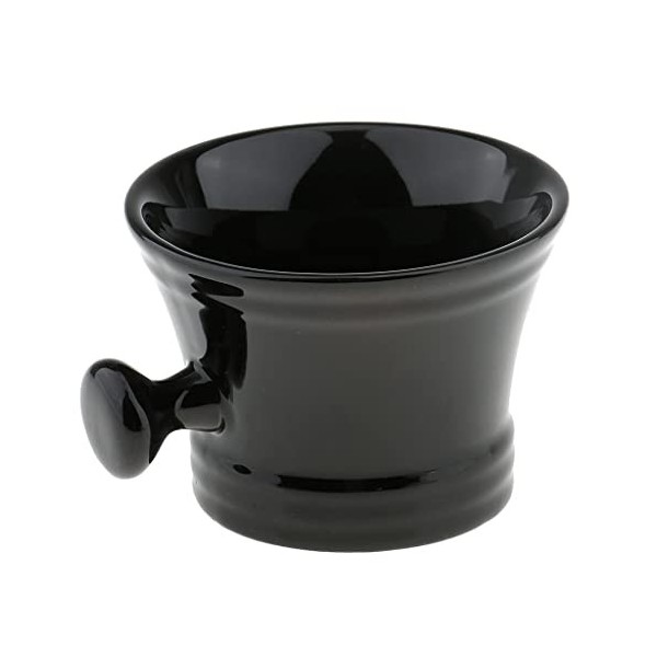 Trjgtas Tasse de rasage for hommes en céramique noire bol barbier barbe brosse à raser savon tasse tasse