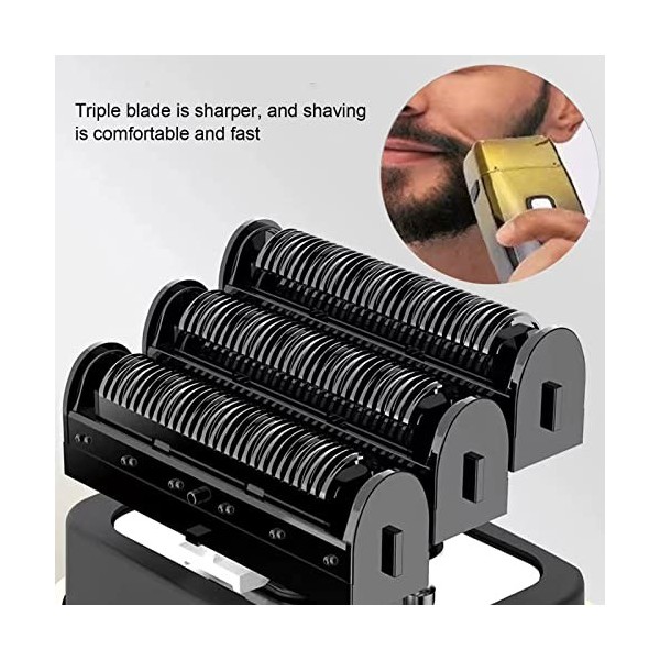 Rasoir électrique Rasoir à Grille 3 Lames Efficace Multifonctionnel Sans Fil Etanche Rechargeable