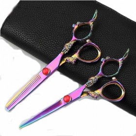 Ciseaux de coiffure de 6 pouces, ensemble combiné de ciseaux de coiffure en acier inoxydable