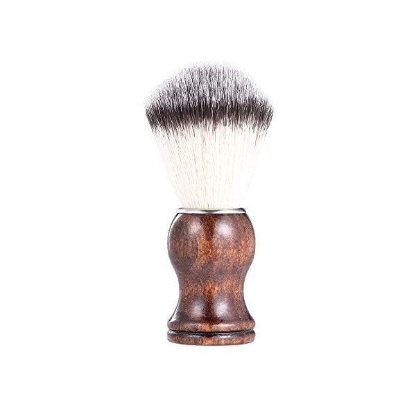 XJWWW-URG Brosses de rasage for hommes, poignée en bois tête de cheveux en nylon avec brosse à barbe en argent, outil de bros