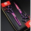 Gaucher 6.0 Pouces Ciseaux de Coupe de Cheveux - Coiffure Dilution Ciseaux Professionnel Barber Salon Toilettage Violet Set 4