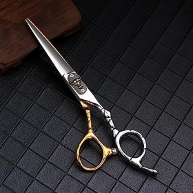 Ciseaux Coiffure Ciseaux à cheveux or + argent 6 pouces 20-25% ciseaux amincissants lame tranchante en acier inoxydable for c