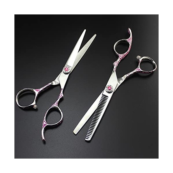 ciseaux de coiffeur Ciseaux De Coupe De Cheveux, 6 Pouces Professionnel Japon 440c Ciseaux De Cheveux De Prune Rose Coupe Bar