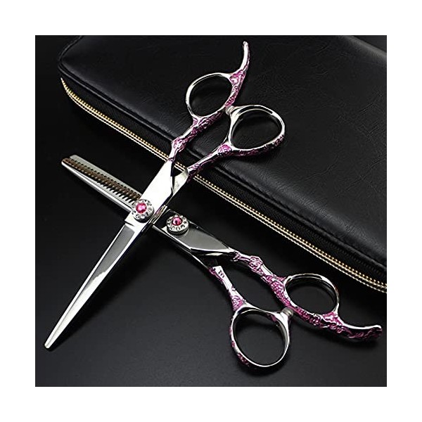 ciseaux de coiffeur Ciseaux De Coupe De Cheveux, 6 Pouces Professionnel Japon 440c Ciseaux De Cheveux De Prune Rose Coupe Bar