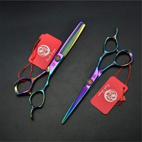 Coloré Professionnel Salon de Coiffure Haut de Gamme 6.0 Pouces Ciseaux de Coupe de Cheveux Dilution Ciseaux Peigne 9CR Acier