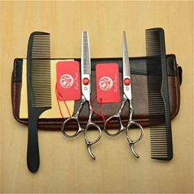Professionnel Salon de Coiffure Haut de Gamme 6.0 Pouces Ciseaux de Coupe de Cheveux Dilution Ciseaux 9CR Acier Argent 4Pc En