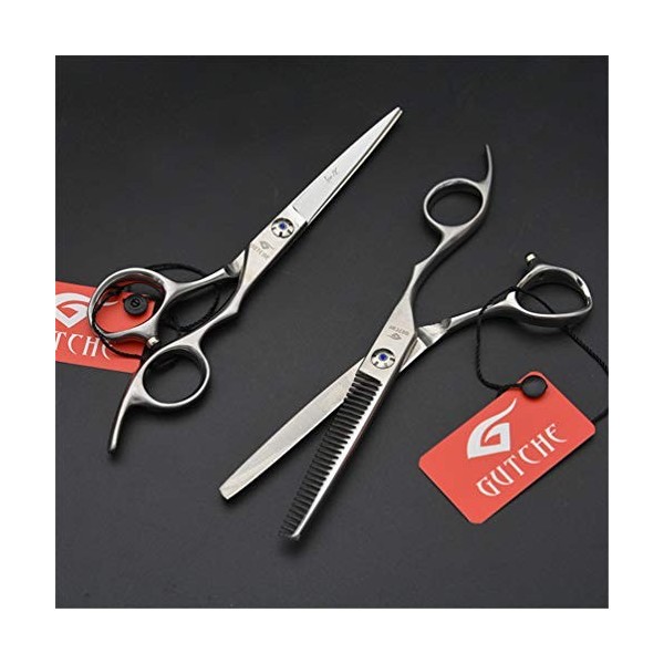 HIJIN Ciseaux De Coupe Coiffeur Cheveux Set, 6,0 Pouces Ciseaux De Coiffure en Acier Inoxydable Kit, Ciseaux pour Couper Les 