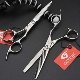 HIJIN Ciseaux De Coupe Coiffeur Cheveux Set, 6,0 Pouces Ciseaux De Coiffure en Acier Inoxydable Kit, Ciseaux pour Couper Les ...