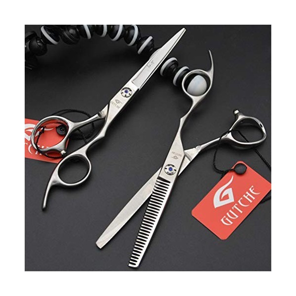 HIJIN Ciseaux De Coupe Coiffeur Cheveux Set, 6,0 Pouces Ciseaux De Coiffure en Acier Inoxydable Kit, Ciseaux pour Couper Les 