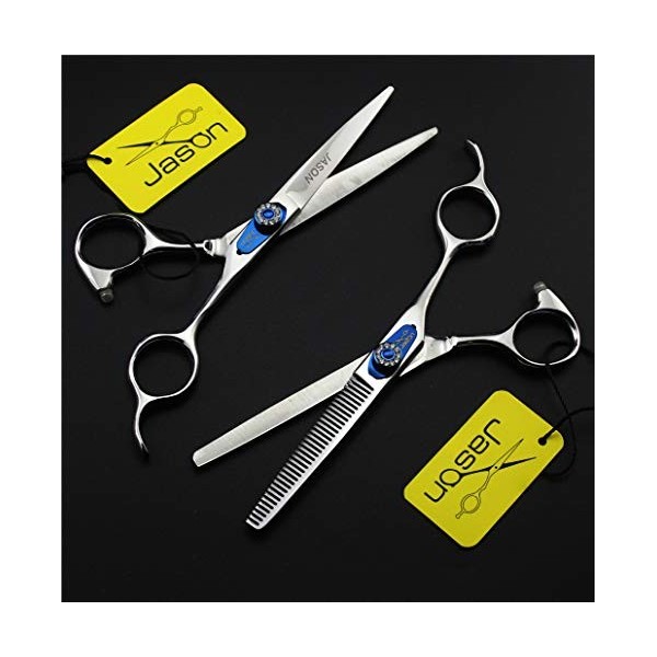 HIJIN 6,0 Pouces Haircut Set Ciseaux De Coupe De Cheveux Professionnel, Ciseaux Kit, Dilution/Texture Coiffure Shear, Peigne,