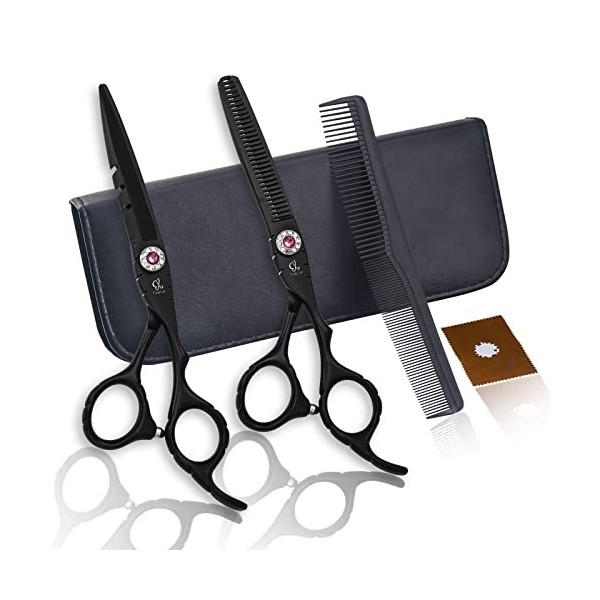 leybold Ciseaux De Coiffure Professionnels Ensemble De Ciseaux De Coiffure De 6 Pouces Set De Coiffure De Rasoir De Rasoir, C