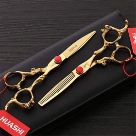 LBYB 2Pcs / Set Professional 6.0 Pouces Salon De Coiffure Ciseaux Inoxydable Set en Acier avec des Ciseaux Cheveux Et La Coif