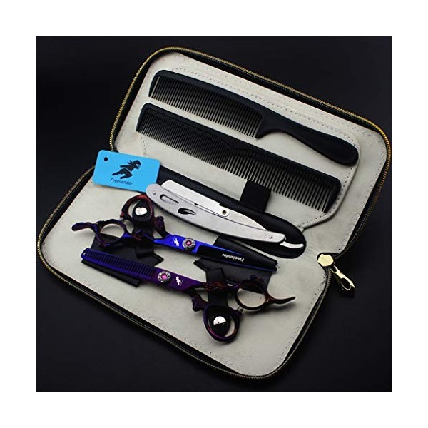 LUCHONG Ciseaux De Coiffure Set Outil De Coupe De Cheveux Professionnel 6,0 Pouces Méticuleux Plat Shear Sparse Qualité Dexé