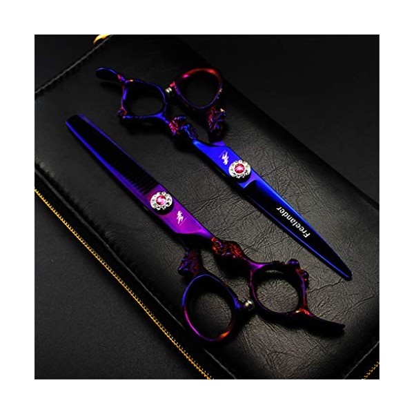 LUCHONG Ciseaux De Coiffure Set Outil De Coupe De Cheveux Professionnel 6,0 Pouces Méticuleux Plat Shear Sparse Qualité Dexé