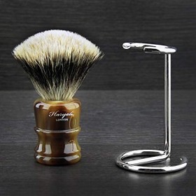 Brosse à raser en acier inoxydable de qualité supérieure - Poils de qualité supérieure - Grande absorption deau - Excellent 