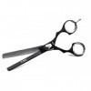 TRU BARBER - Ciseaux de coiffeur professionnels 6.5 INCH, XXL PULIR BLACK, acier inoxydable japonais, bord doux, rasoir. Cise