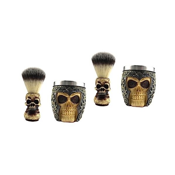 minkissy Lot de 2 brosses à barbe en forme de tête de mort pour homme et femme - Outils de voyage pour femme - Brosse à barbe