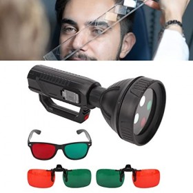 Lampe de Test de Vision à 4 Points, Réduction de la Distorsion Batterie de 2000 MAh Lunettes Rouges et Vertes Complémentaires