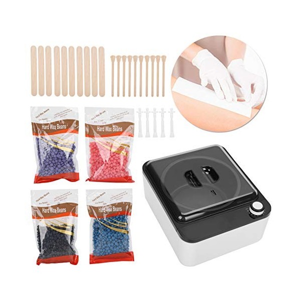 Kit Dépilation pour Chauffe-cire, Chauffe-cire pour épilation, Ensemble de Machine à épiler, Accessoires pour Bikini, Jambes