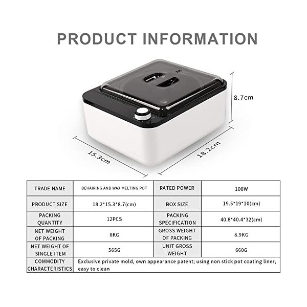 aMachine de chauffage de la cire magique Cire Pot Femmes & Hommes Épilation Épilation Cire Warmer Tool Therm SpA Dépilation P