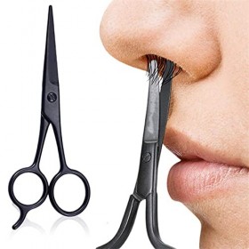 DIHAO Ciseaux à Moustache Professionnels, Ciseaux de Coupe de Barbe de 4,8/3,5 Pouces