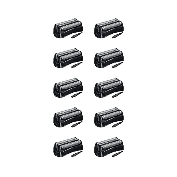 GROCKSTR 10X Tête de Rechange pour Rasoir 21B pour Series 3 Rasoirs électriques 301S,310S,320S,330S,340S,360S,3010S,3020S,303