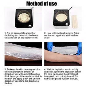 Kit Dépilation à la Cire, Chauffe-cire avec 400 G de Haricots de Cire, Bâton Dépilation, Chauffe-cire électrique pour Salon