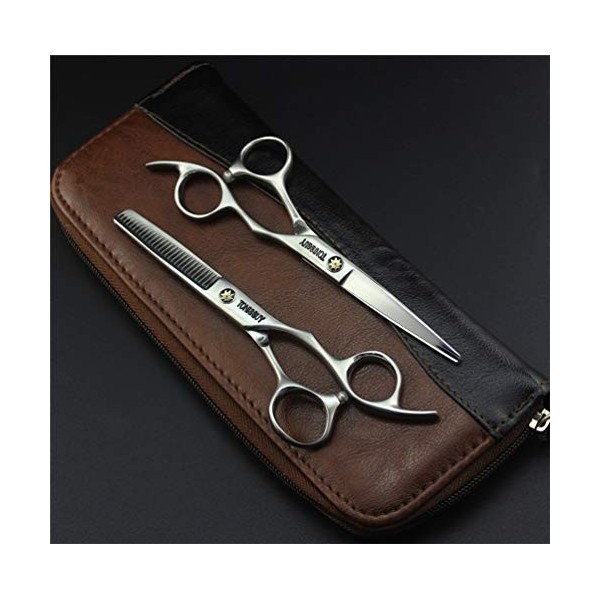 Couper Les Cheveux Coiffeur Ciseaux Kits, Salon De Coiffure Set Ciseaux, Dilution & Ciseaux Droits, Salon Barbiers, Hommes, F