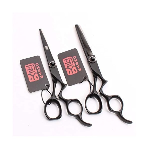 Noir 6.0 Pouces Ciseaux Professionnel Coiffure Set Haut de Gamme de Sharp Ciseaux de Coiffure Ciseaux texturation Dilution 44