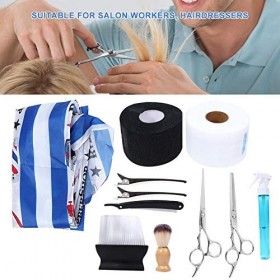 Ensemble de Ciseaux de Coupe de Cheveux, 11pcs Kit de Cisaillement de Coupe de Cheveux de Salon de Coiffure Professionnel, Co