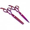 Ensemble de ciseaux de coiffure, ciseaux amincissants, 15.2 Cm, rouge Violet, pour Salon de coiffure ou usage domestique